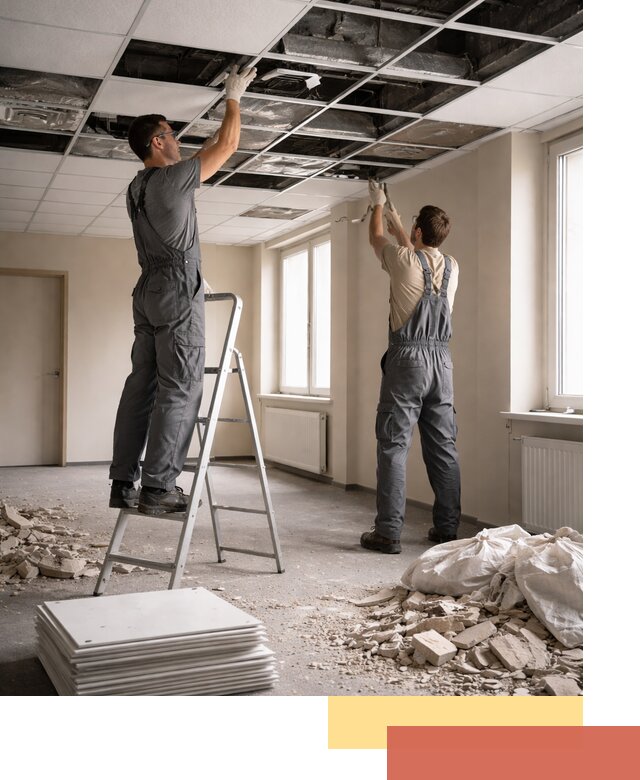 Демонтаж потолков Армстронг профессионально в Торжке