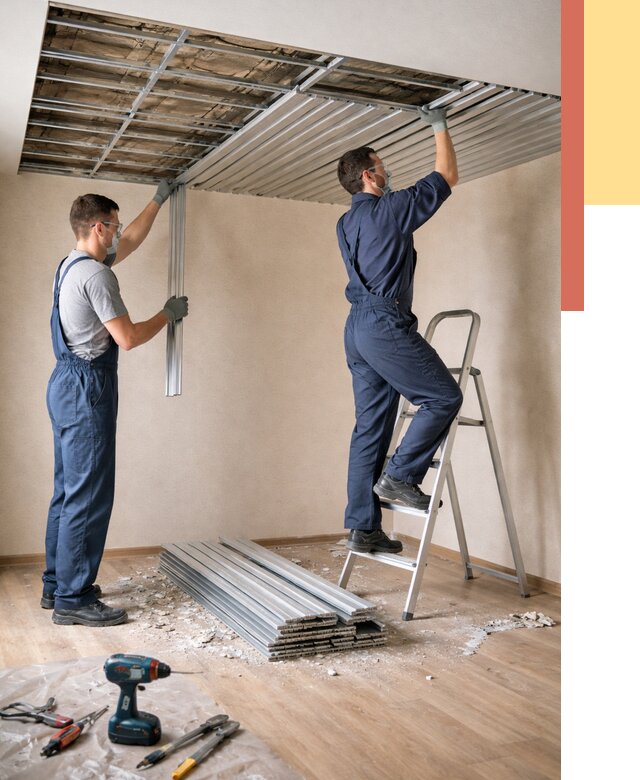 Демонтаж реечного потолка в Торжке от 4601 руб. быстро и недорого | ОТДЕЛОЧНИК-Трж