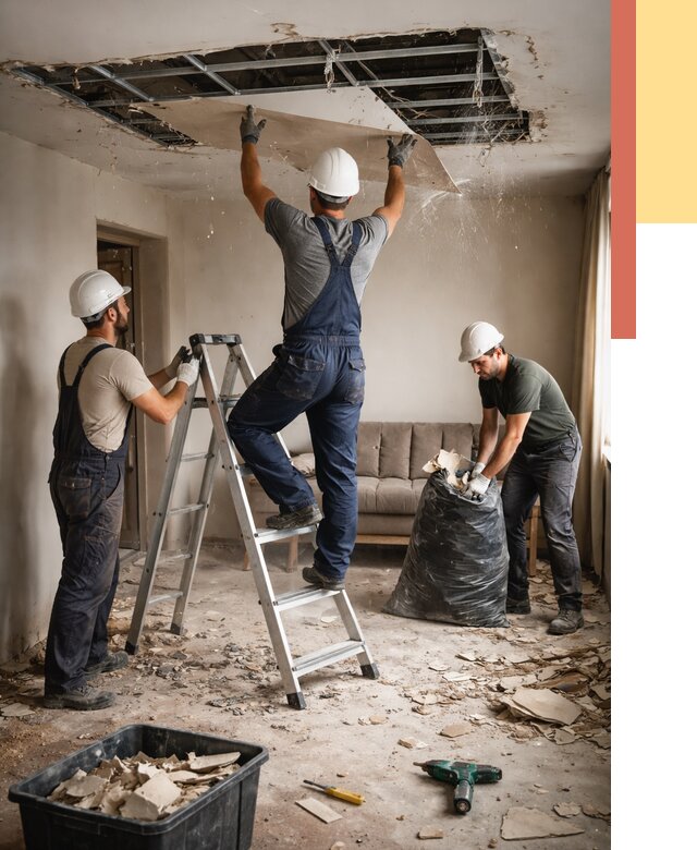 Демонтаж гипсокартонного потолка в Торжке от 429 руб. за м2 — ОТДЕЛОЧНИК-Трж