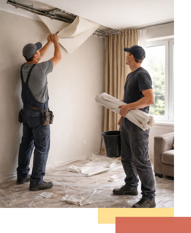 Демонтаж натяжного потолка в Торжке быстро и аккуратно