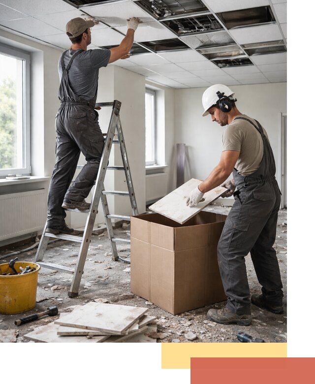 Демонтаж потолочной плитки в Торжке быстро и аккуратно