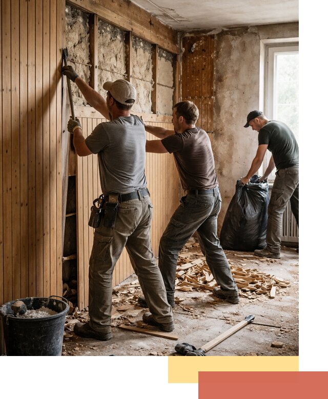 Демонтаж вагонки и вывоз материалов в Торжке