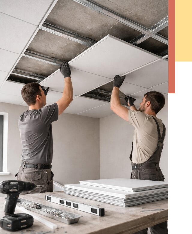 Монтаж кассетного потолка в Торжке от 4601 руб/м2 — установка и сборка | ОТДЕЛОЧНИК-Трж