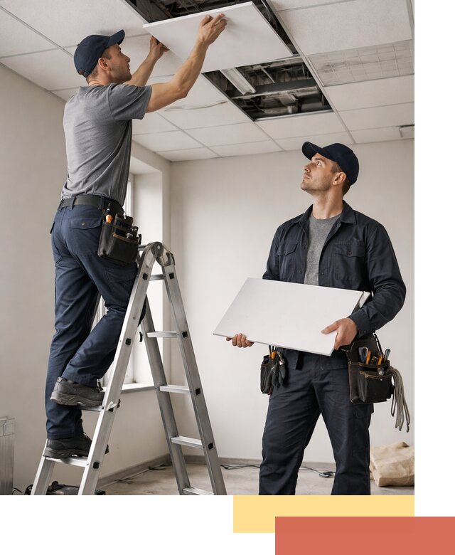 Обслуживание подвесного потолка в Торжке — ремонт и чистка