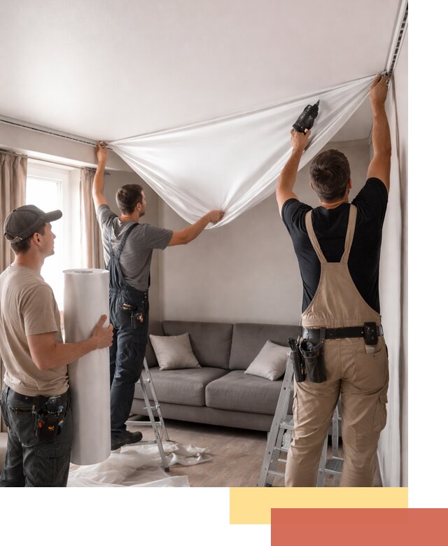 Монтаж сатинового натяжного потолка в Торжке качественно и быстро