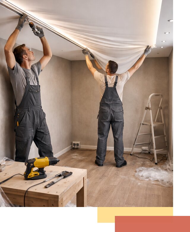 Монтаж натяжного потолка с подсветкой в Торжке цена и сроки