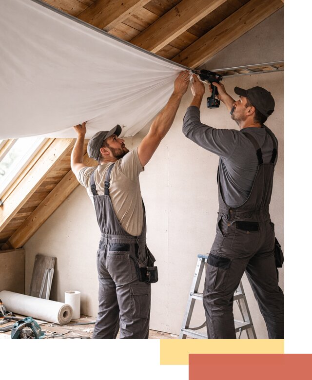 Монтаж натяжного потолка в мансарде в Торжке