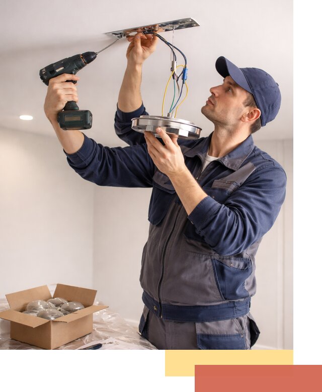 Установка люстры в натяжной потолок в Торжке