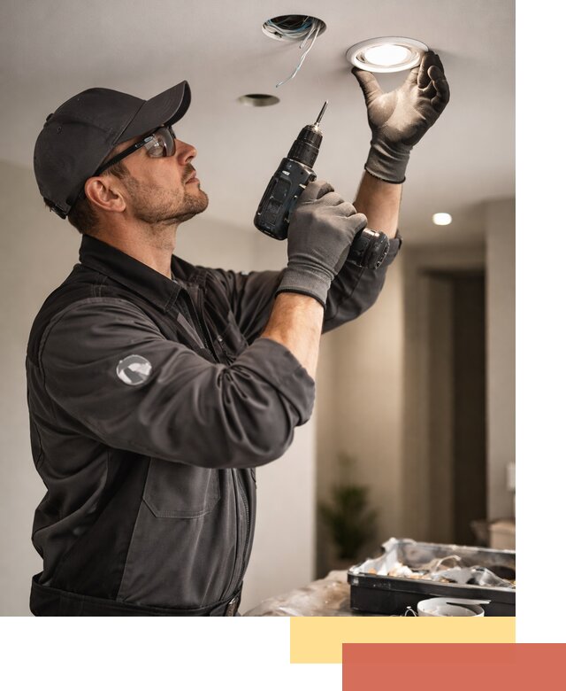 Установка точечных светильников в натяжной потолок в Торжке