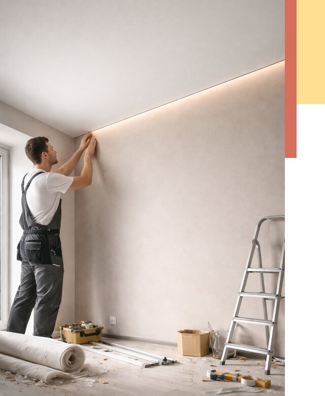 Теневые натяжные потолки в Торжке от 8384 руб. под ключ | ОТДЕЛОЧНИК-Трж