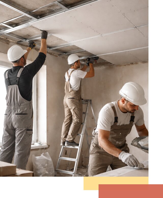 Одноуровневый потолок из гипсокартона в Торжке — монтаж и отделка