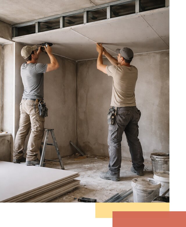 Короб из гипсокартона на потолке под ключ в Торжке