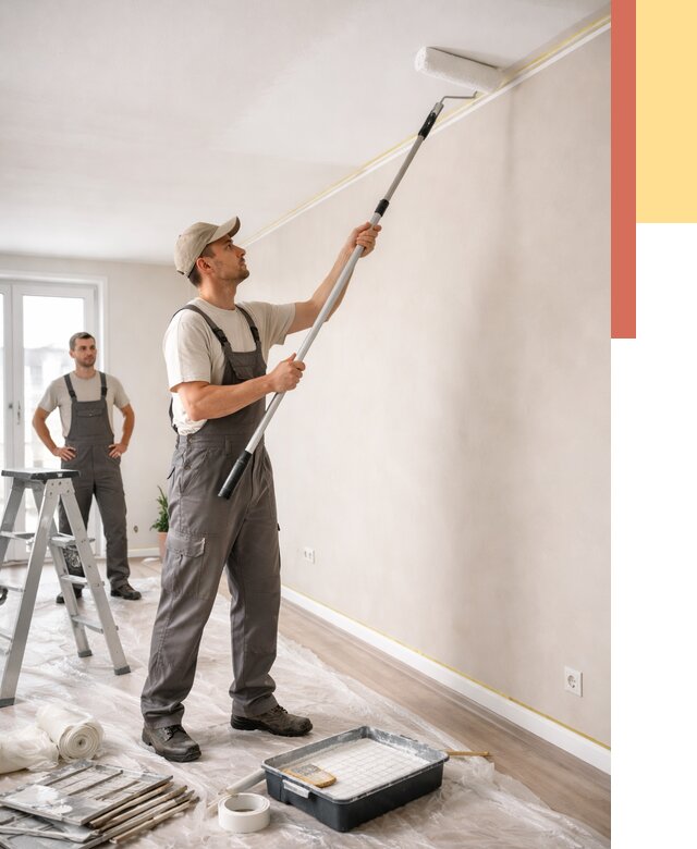 Покраска потолка из гипсокартона в Торжке от 4601 руб./м2 — услуги под ключ | ОТДЕЛОЧНИК-Трж