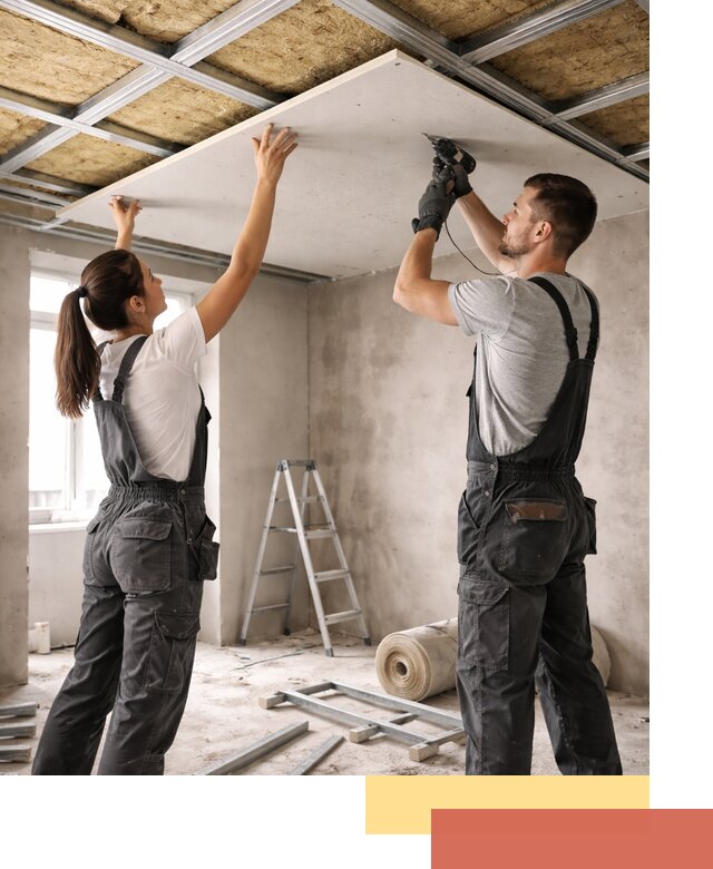 Звукоизоляция потолка из ГКЛ в Торжке профессионально и надежно