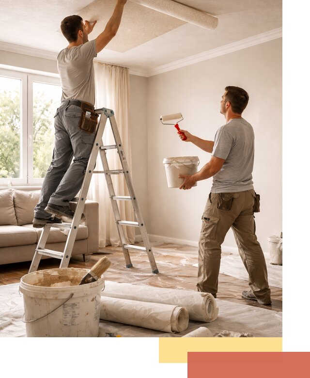 Поклейка обоев на потолок в Торжке — качественно и быстро