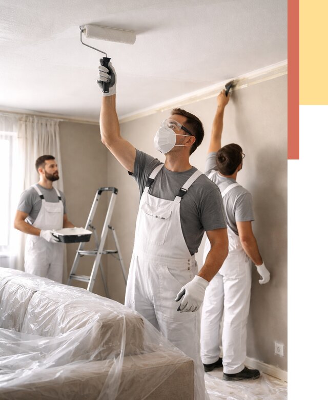 Покраска потолка водоэмельсионной краской в Торжке от 2249 руб/м² — услуги под ключ | ОТДЕЛОЧНИК-Трж