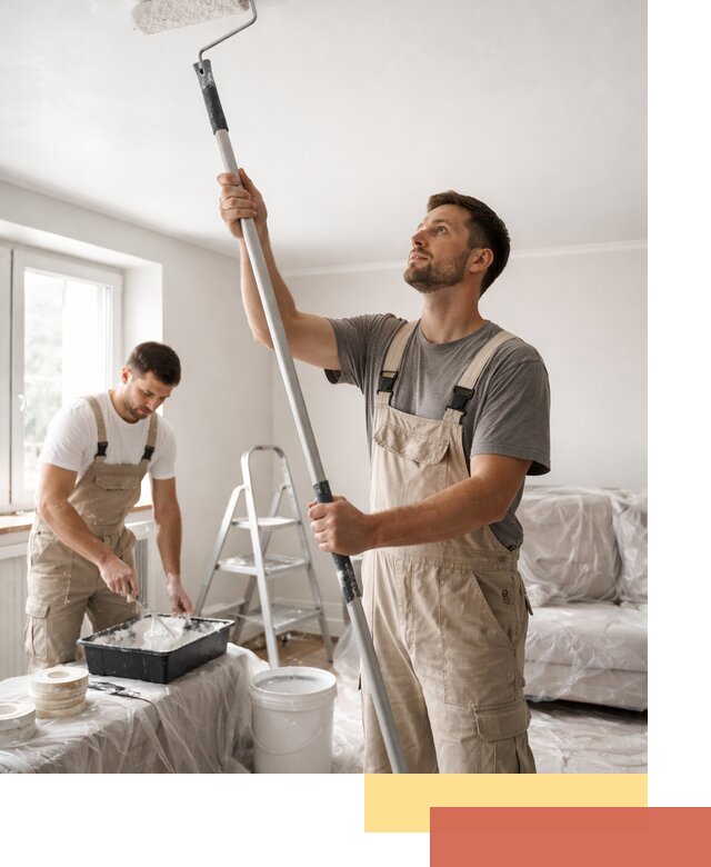 Покраска потолка водоэмульсионной краской в Торжке