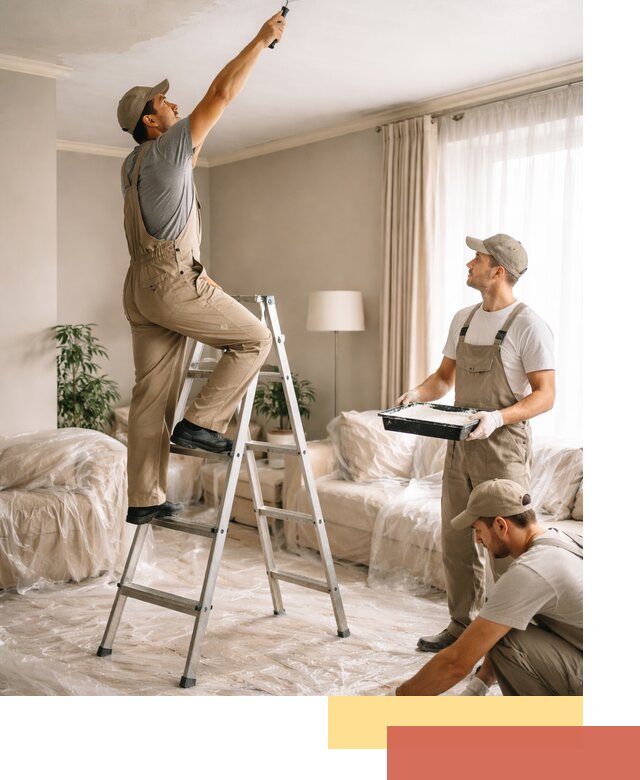 Покраска потолков акриловой краской в Торжке качественно и быстро