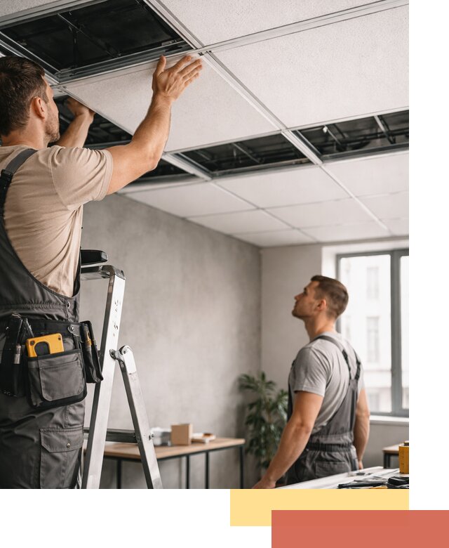 Монтаж потолочной плитки в Торжке качественно и в срок