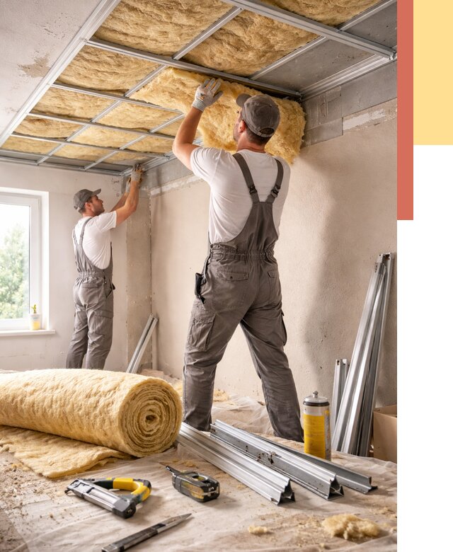 Утепление потолка в Торжке от 7361 руб/м2 — недорого, быстро, под ключ | ОТДЕЛОЧНИК-Трж