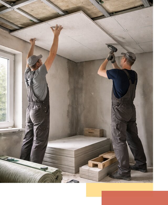 Шумоизоляция потолка панелями ЗИПС в Торжке